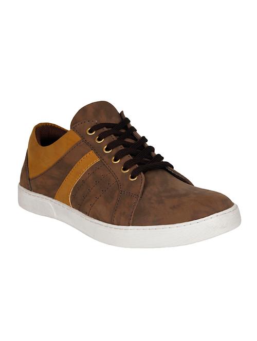 Brown Leatherette lace up sneaker - 14238498 - Very Small Image - 1