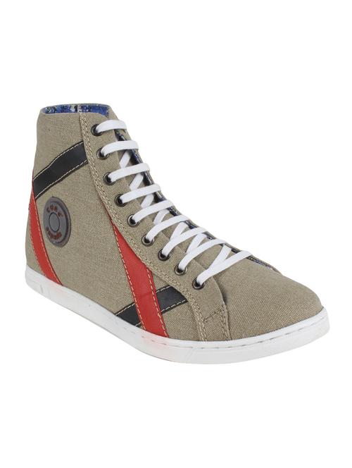 beige canvas lace up sneaker - 14240525 - Very Small Image - 1
