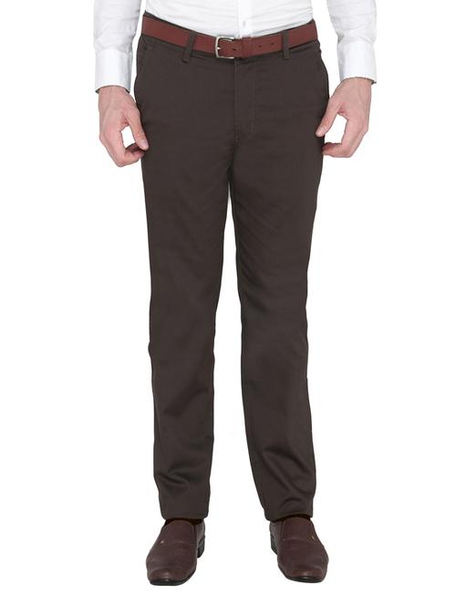 Brown Cotton Formal Trouser - 14247684 - Very Small Image - 1