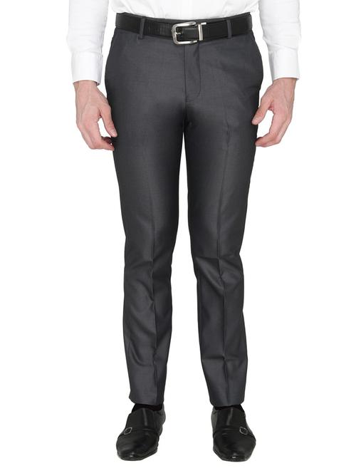 grey cotton formal trouser - 14247703 - Very Small Image - 1