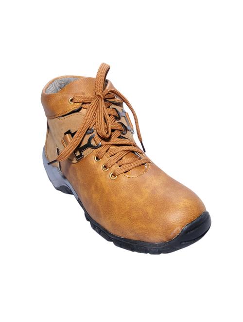 tan leatherette low ankle boot - 14249681 - Very Small Image - 1