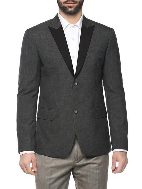 grey polyester formal blazer - 14255286 - Very Small Image - 1