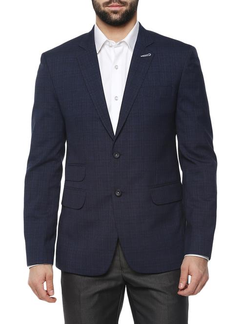 blue polyester casual blazer - 14255300 - Very Small Image - 1