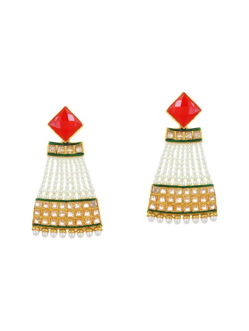 red brass drop earring - 14259456 - Very Small Image - 1
