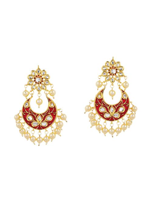red brass chandballi earring - 14259462 - Very Small Image - 1