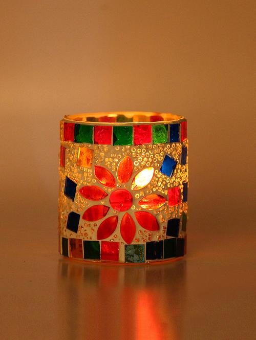 new design candle votive decorated with colorful chips & beads(set of 3) - 14261448 - Very Small Image - 1
