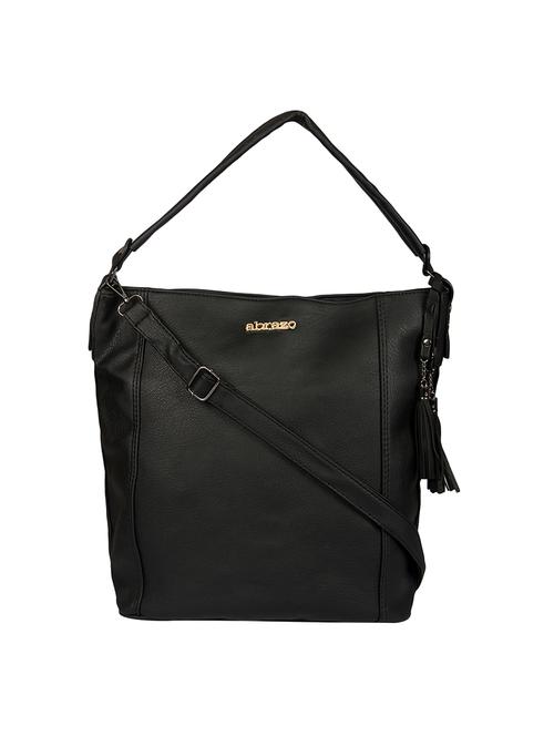 black leatherette  regular handbag - 14264167 - Very Small Image - 1
