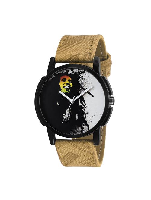 gravity leatherette strap round dial analog watch - 14264834 - Very Small Image - 1