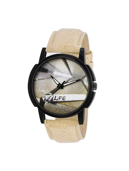 gravity leatherette strap round dial analog watch - 14264854 - Very Small Image - 1