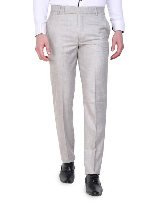 grey cotton blend formal trouser - 14268048 - Very Small Image - 1