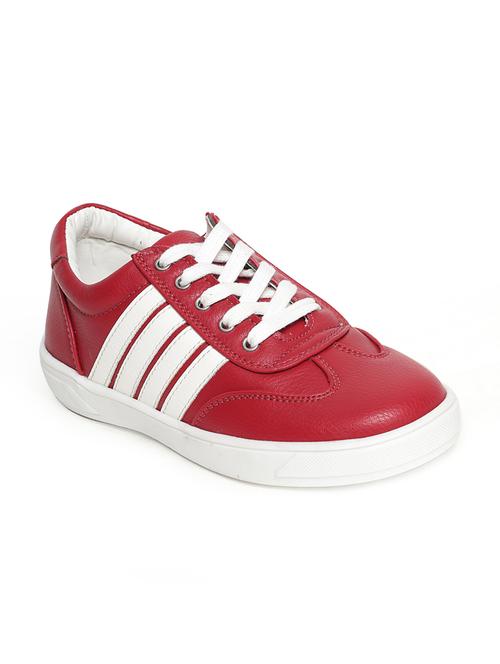 red leatherette lace up sneaker - 14268515 - Very Small Image - 1
