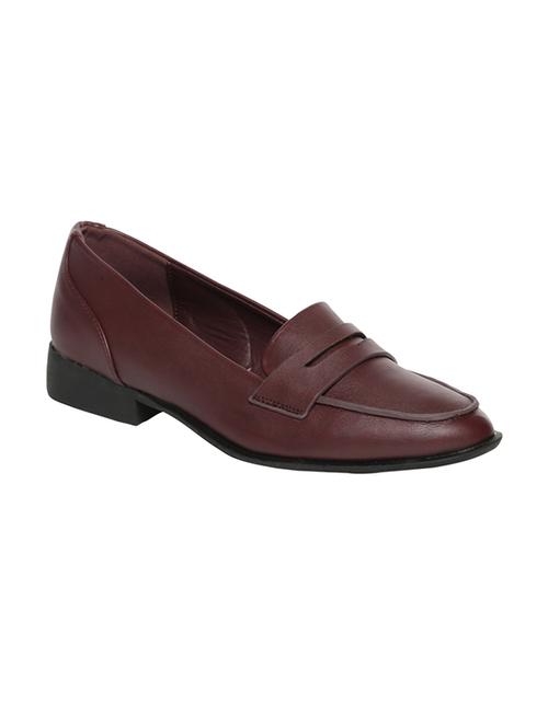 maroon pu slip on loafers - 14289280 - Very Small Image - 1