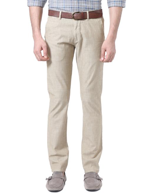 beige cotton casual trouser - 14321715 - Very Small Image - 1