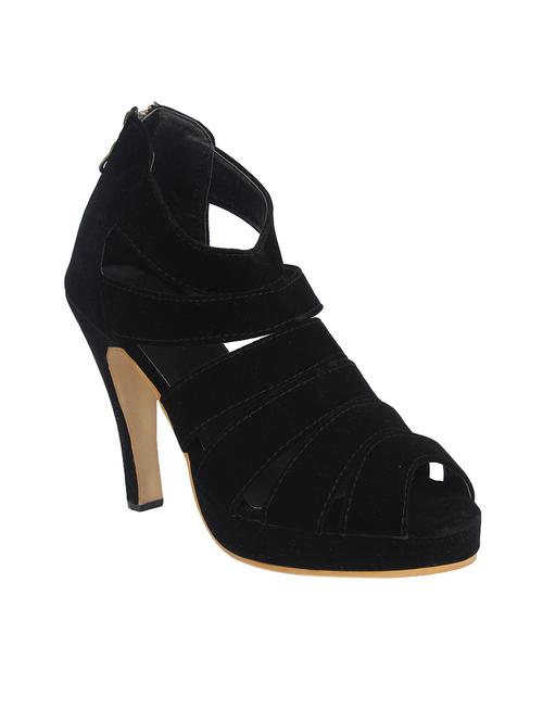 black faux leather closed back sandals - 14323086 - Very Small Image - 1