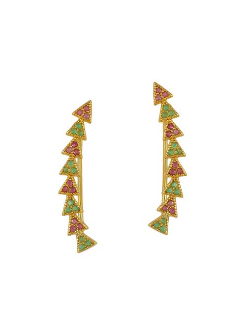 multi colored metal cuff earrings - 14323925 - Very Small Image - 1