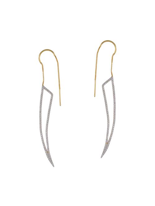 white metal drop earrings - 14323940 - Very Small Image - 1