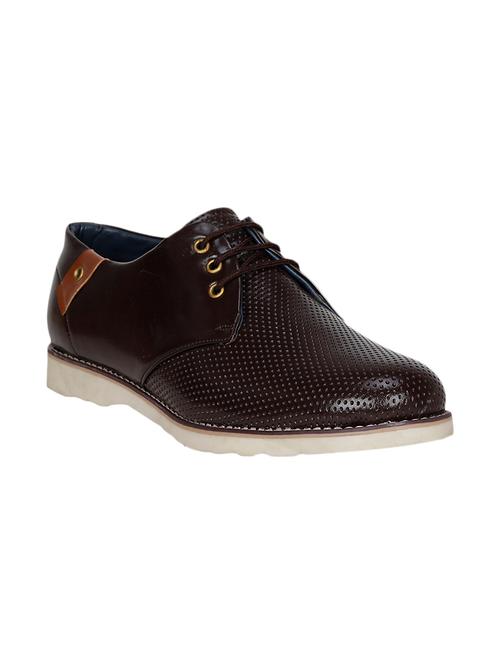 brown leatherette lace up shoe - 14327923 - Very Small Image - 1