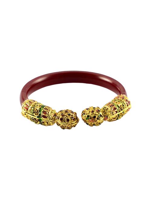red gold platted acrylic-brass bangle - 14327980 - Very Small Image - 1