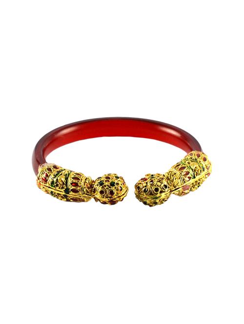 red gold platted acrylic-brass bangle - 14327994 - Very Small Image - 1