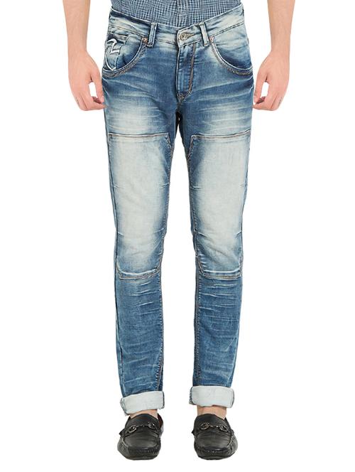blue cotton biker denim - 14332011 - Very Small Image - 1