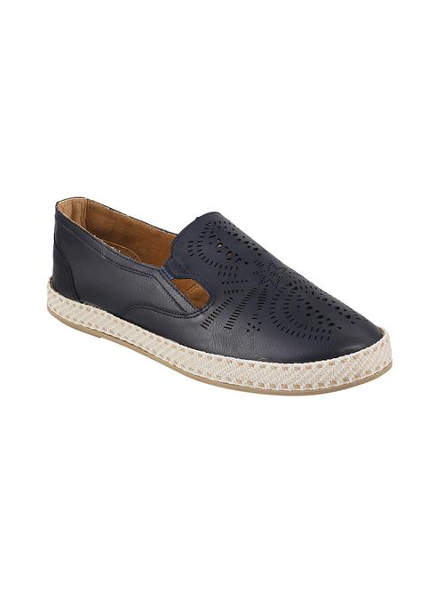 navy leatherette slip on loafers - 14332729 - Very Small Image - 1