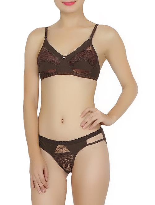 brown hosery bra and panty - 14333045 - Very Small Image - 1
