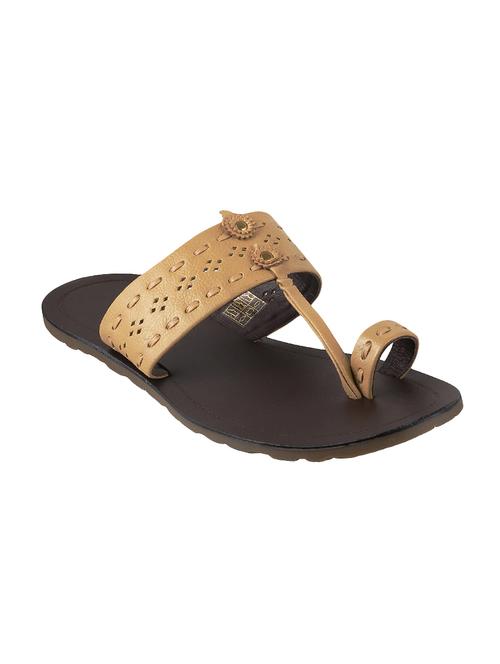 tan leather slip on slipper - 14337913 - Very Small Image - 1