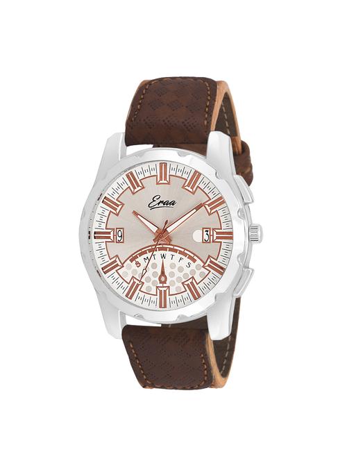 eraa men brown and silver analog wrist watch - 14342380 - Very Small Image - 1