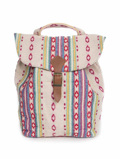 white, brown and red backpack - 14347 - Very Small Image - 1
