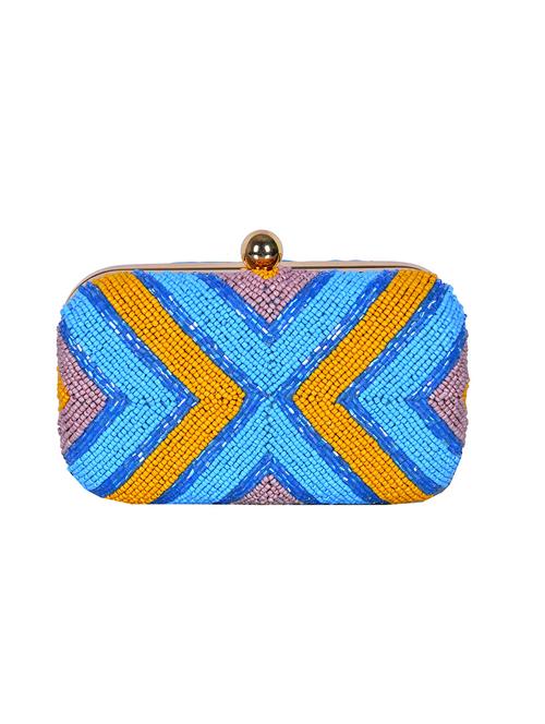 blue polyester box clutch - 14347592 - Very Small Image - 1