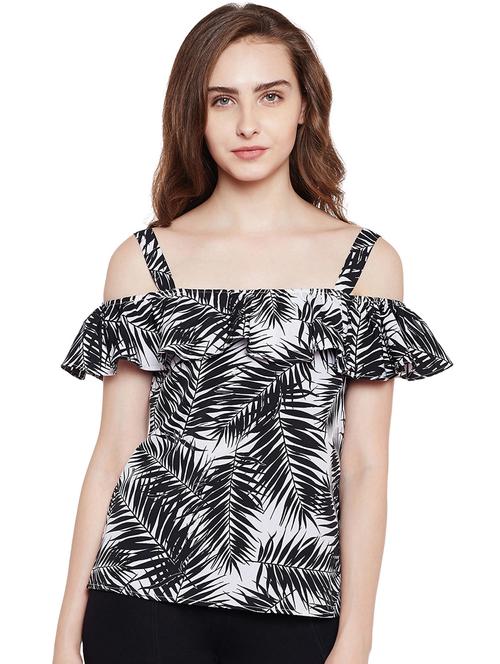 black printed ruffle top - 14349387 - Very Small Image - 1