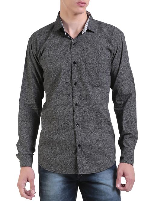 black cotton blend casual shirt - 14364765 - Very Small Image - 1