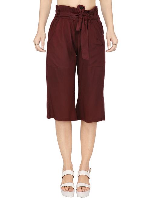 red viscose culottes - 14374882 - Very Small Image - 1