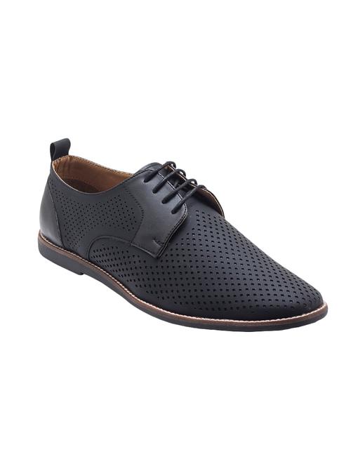 black Leatherette lace-up derby - 14379567 - Very Small Image - 1