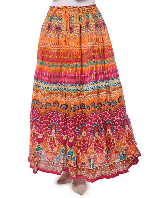 multi colored raw silk maxi skirt - 14399665 - Very Small Image - 1