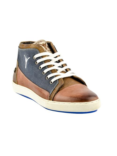 brown & blue lace up sneaker - 14402505 - Very Small Image - 1