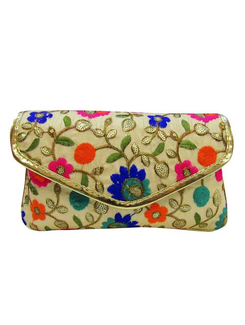 gold silk regular clutch - 14407382 - Very Small Image - 1