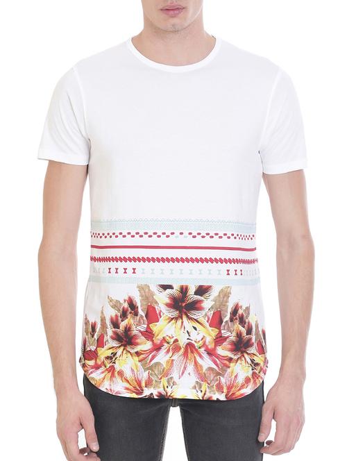 white cotton all over print t-shirt - 14415675 - Very Small Image - 1