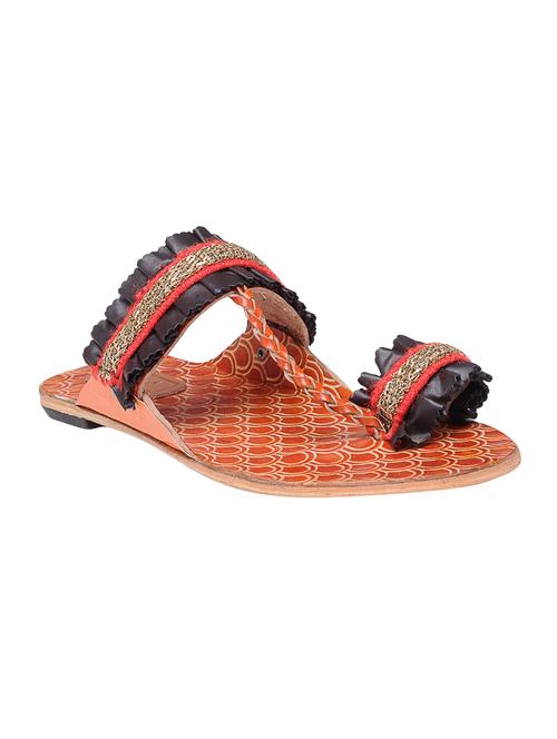 multi colored one toe  kolhapuri - 14416353 - Very Small Image - 1