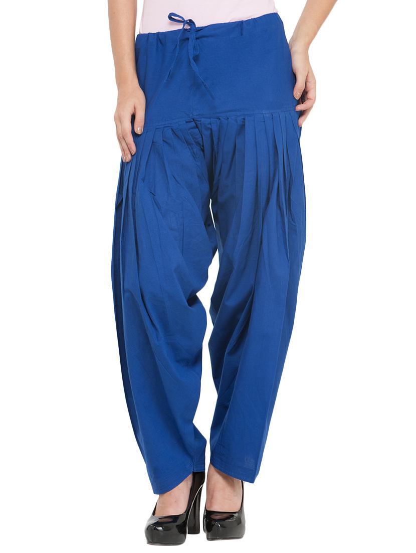 blue solid patiyala salwar - 14432958 - Zoom Image - 0