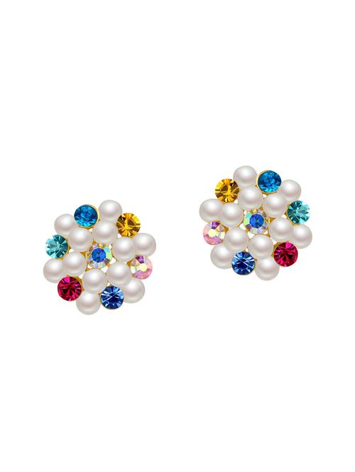 multi colored copper studs earrings - 14445182 - Very Small Image - 1