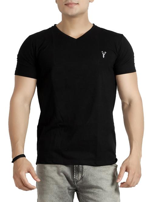 Black Cotton T-shirt - 14453166 - Very Small Image - 1