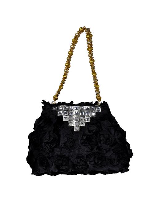 black polyester ethnic clutch - 14453370 - Very Small Image - 1