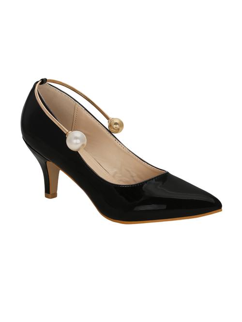 black faux leather slip on pumps - 14457832 - Very Small Image - 1
