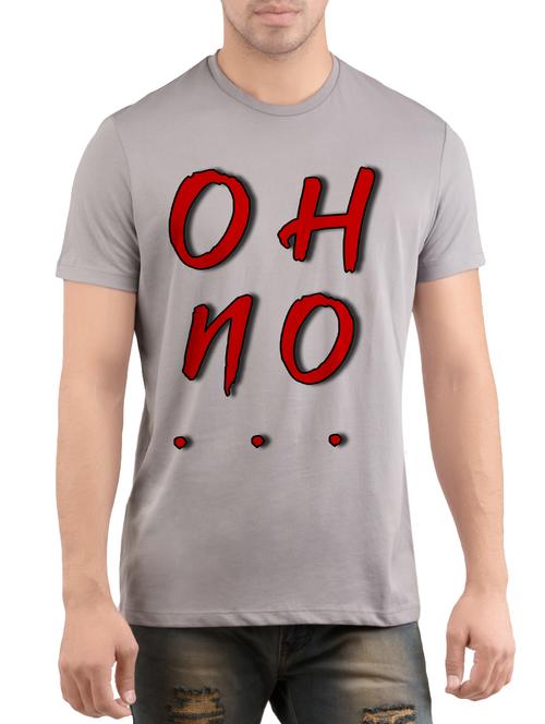 grey cotton front print t-shirt - 14472035 - Very Small Image - 1
