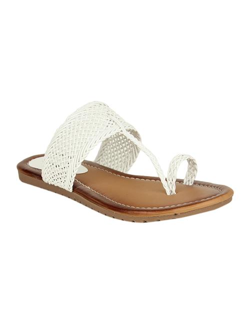 white one toe  kolhapuri - 14482082 - Very Small Image - 1