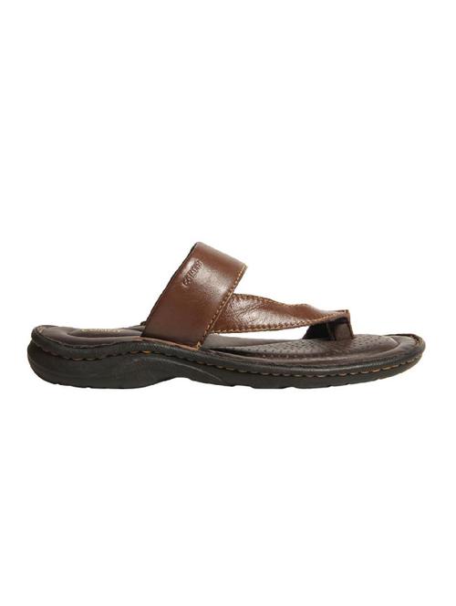 Brown Leather Slip On Slippers - 14482115 - Very Small Image - 1