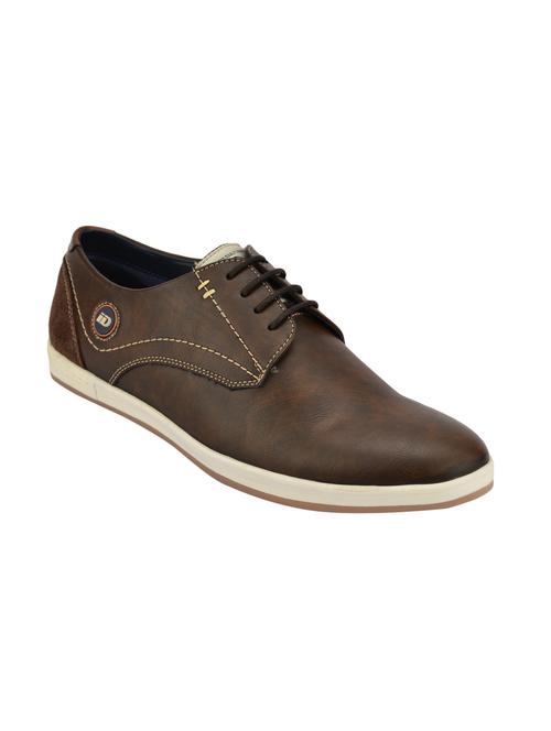 brown leather lace up sneakers - 14489109 - Very Small Image - 1