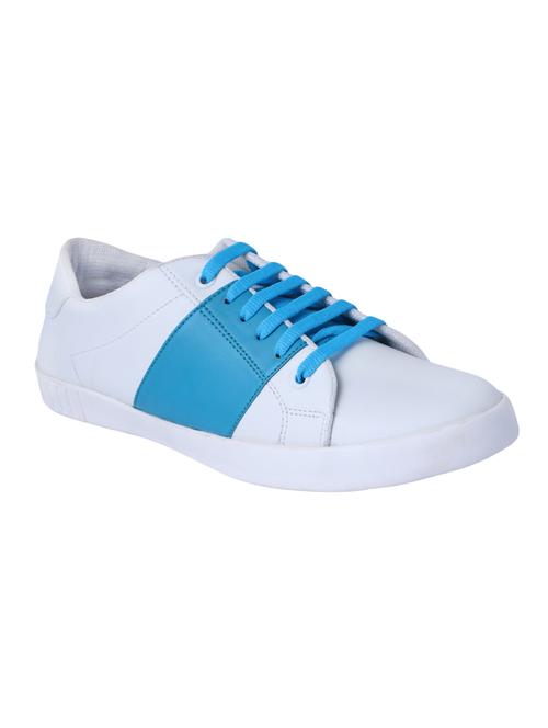 white leatherette lace up sneaker - 14492473 - Very Small Image - 1