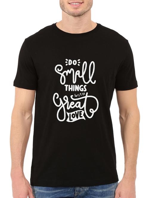 black cotton chest print tshirt - 14497506 - Very Small Image - 1